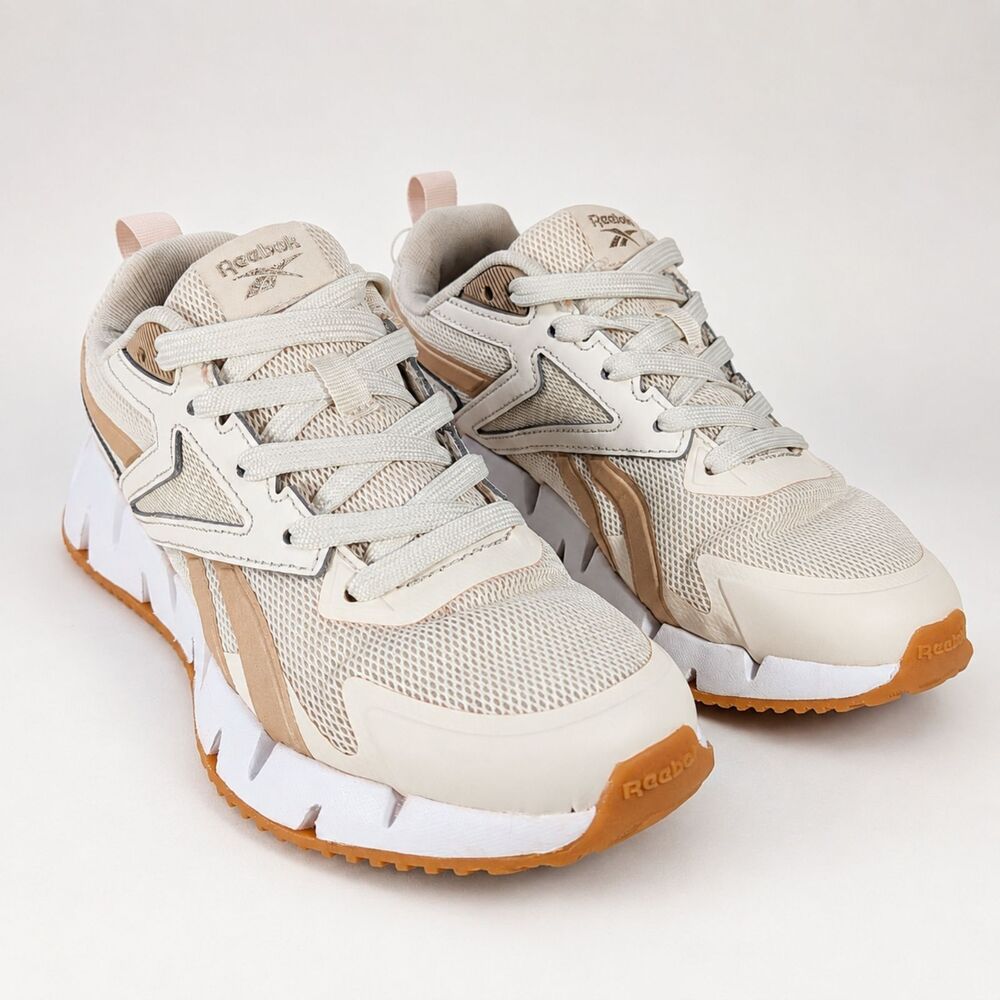 Reebok Zig Kinetica 2.5 Plus Sneakers Womens 7.5 Coral Pink White Mesh Lace Up